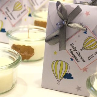 bougies maison cadeaux invités baby shower