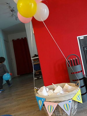 baby shower DIY montgolfiere deco