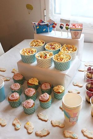 baby shower buffet bleu