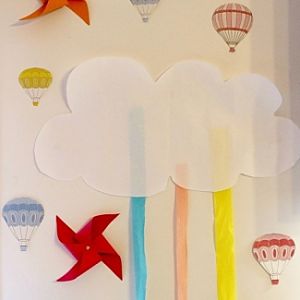 baby shower deco DIY nuage montgolfiere moulin a vent steph lily peony