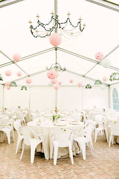 salle de mariage champêtre décoration