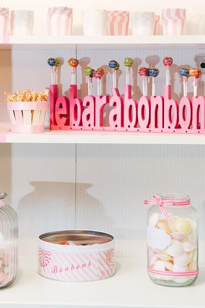 bar à bonbons mariage DIY pastel lily peony