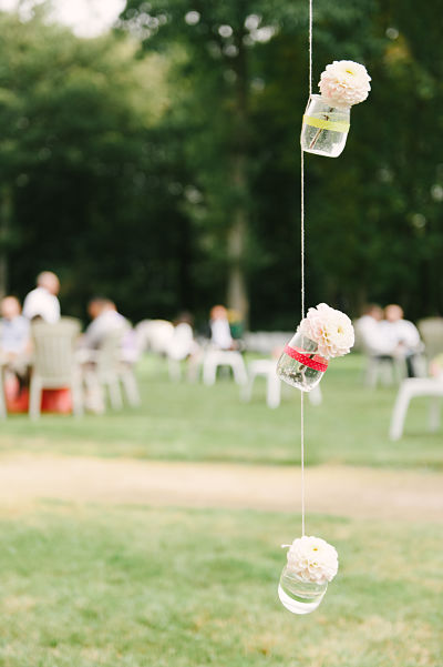 suspension fleur mariage DIY